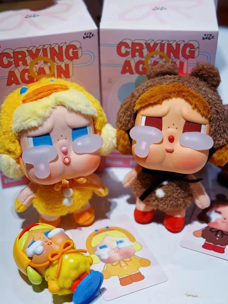 Unlock the Mystery with Genuine Crybaby Crying Again Series Blind Box Vinyl Face Doll Keychains - Hilarious Plush Surprises Await!