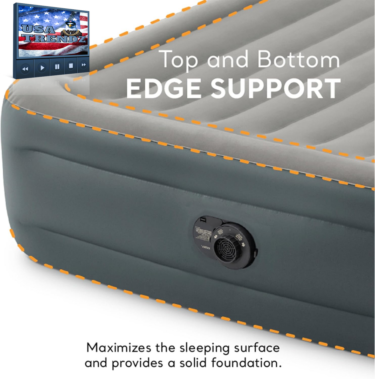 Experience Ultimate Comfort with the 64125ED Dura-Beam Essential Rest Queen Air Mattress – Built-In Electric Pump & 600Lb Capacity for Indoor & Outdoor Adventure