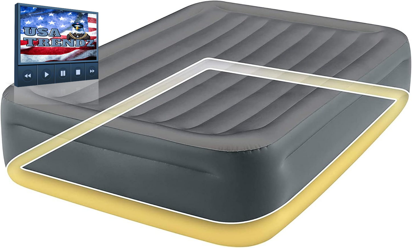 Experience Ultimate Comfort with the 64125ED Dura-Beam Essential Rest Queen Air Mattress – Built-In Electric Pump & 600Lb Capacity for Indoor & Outdoor Adventure