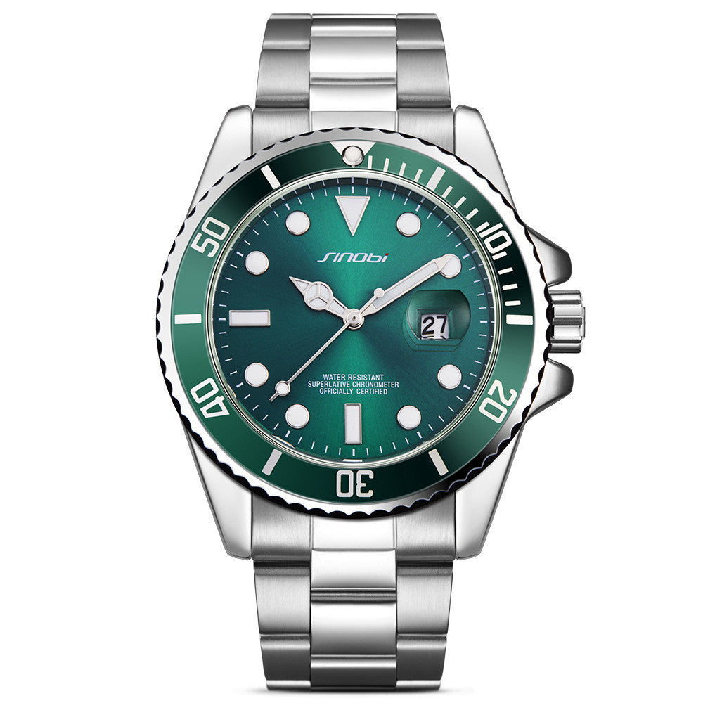 Sinobi Model Diver Watch – Submariner Homage, 43.5 mm Stainless Steel Quartz