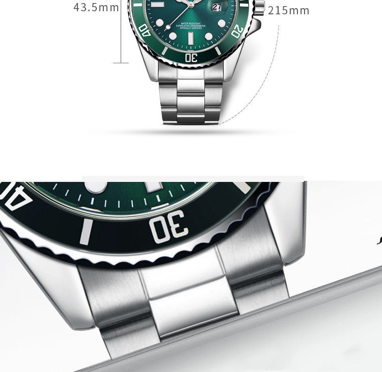 Sinobi Model Diver Watch – Submariner Homage, 43.5 mm Stainless Steel Quartz