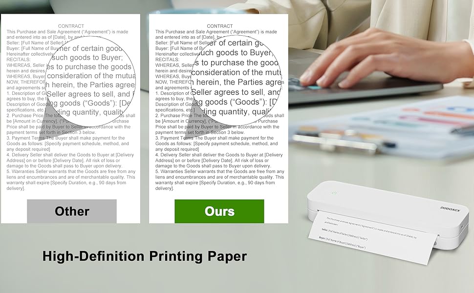 Portable Printers Wireless for Travel,Portable-Thermal-Wireless-Bluetooth-Inkless-Printer,Support 8.5" X 11" US Letter&Legal A4&A5 Thermal Paper,Compatible with Android,iOS Phone&Laptop for Car Home