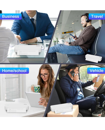 Portable Printers Wireless for Travel,Portable-Thermal-Wireless-Bluetooth-Inkless-Printer,Support 8.5" X 11" US Letter&Legal A4&A5 Thermal Paper,Compatible with Android,iOS Phone&Laptop for Car Home