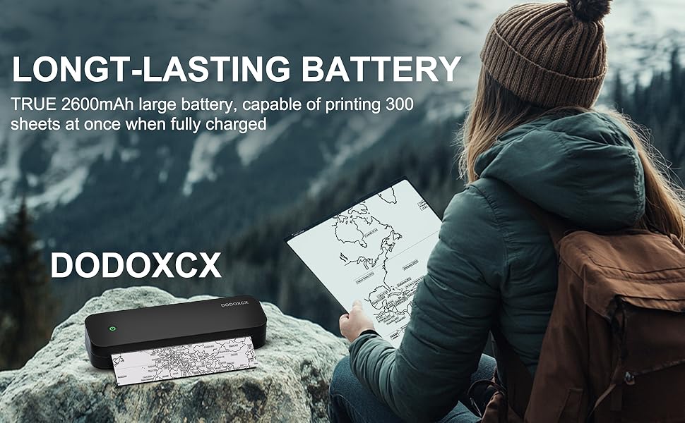 Portable Printers Wireless for Travel,Portable-Thermal-Wireless-Bluetooth-Inkless-Printer,Support 8.5" X 11" US Letter&Legal A4&A5 Thermal Paper,Compatible with Android,iOS Phone&Laptop for Car Home