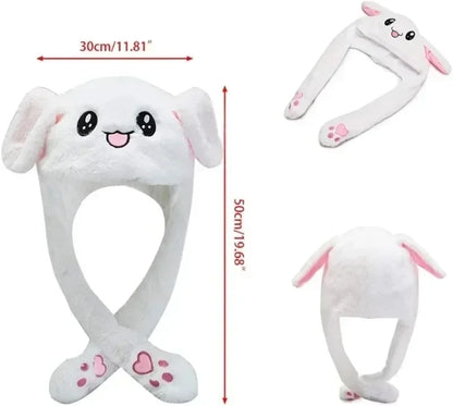 Cartoon Glowing Hat Cute Popular Cartoon Character, Plush Bunny Hat Cute Pet Bunny Ears Will Move Headband Universal Gift New