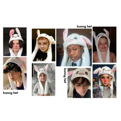 Cartoon Glowing Hat Cute Popular Cartoon Character, Plush Bunny Hat Cute Pet Bunny Ears Will Move Headband Universal Gift New