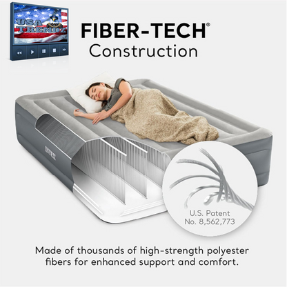 Experience Ultimate Comfort with the 64125ED Dura-Beam Essential Rest Queen Air Mattress – Built-In Electric Pump & 600Lb Capacity for Indoor & Outdoor Adventure