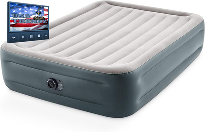 Experience Ultimate Comfort with the 64125ED Dura-Beam Essential Rest Queen Air Mattress – Built-In Electric Pump & 600Lb Capacity for Indoor & Outdoor Adventure