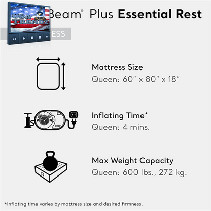 Experience Ultimate Comfort with the 64125ED Dura-Beam Essential Rest Queen Air Mattress – Built-In Electric Pump & 600Lb Capacity for Indoor & Outdoor Adventure